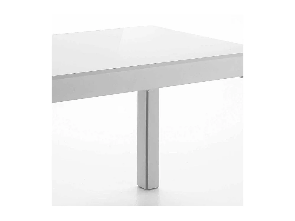 Esstisch in Weiß Glas verlängerbar