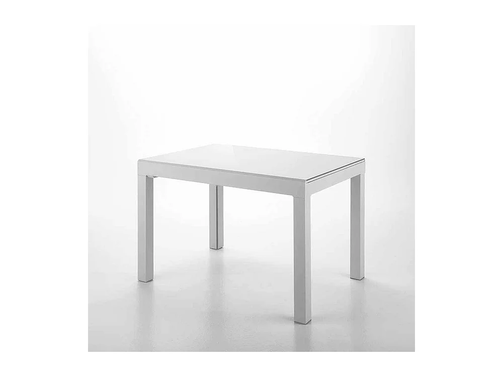 Esstisch in Weiß Glas verlängerbar