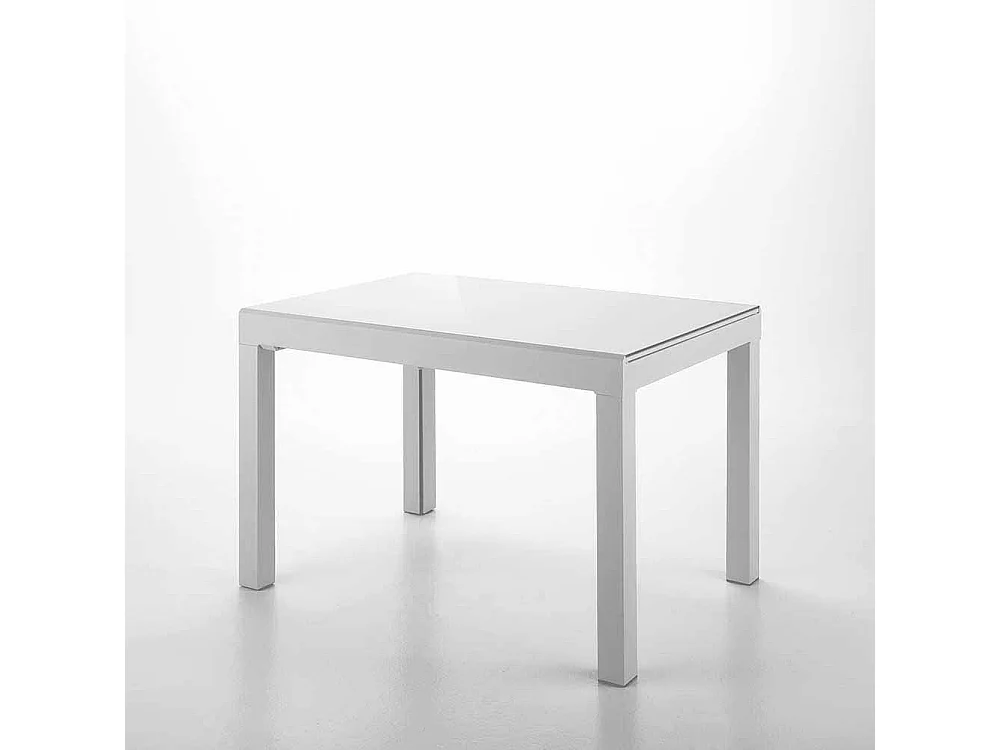 Esstisch in Weiß Glas verlängerbar