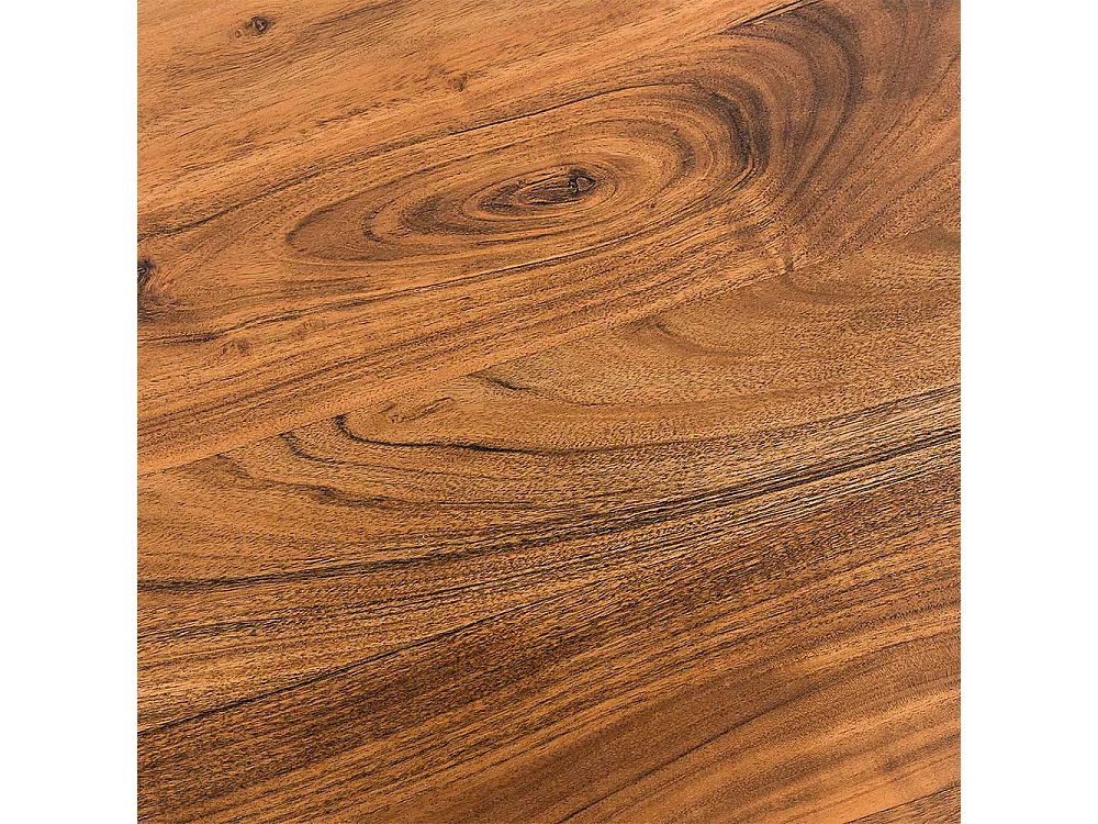 A Gestell Esstisch aus Akazie Massivholz & Metall natürlicher Baumkante