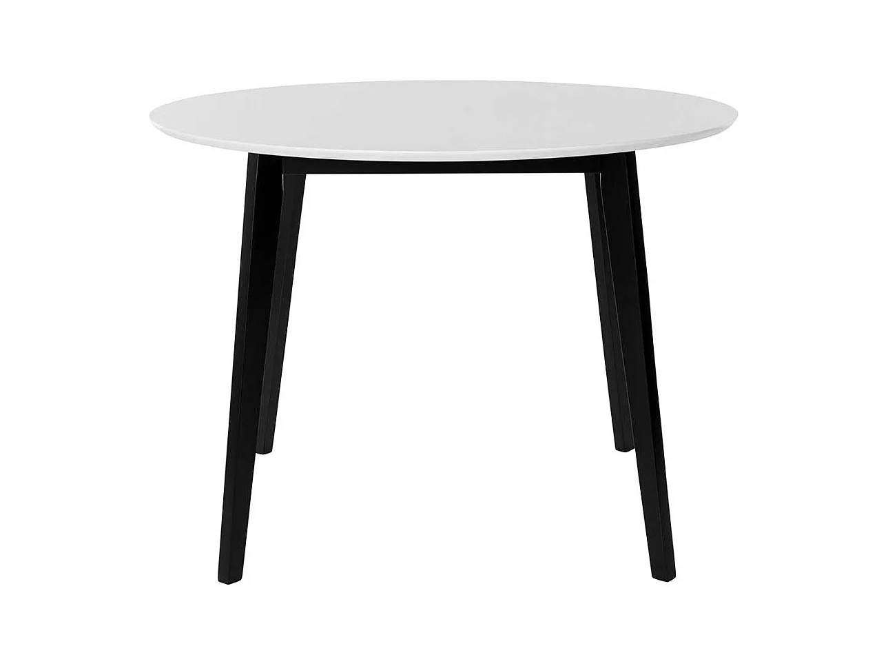 Kleiner Esszimmer Tisch in Weiß und Schwarz runder Tischplatte