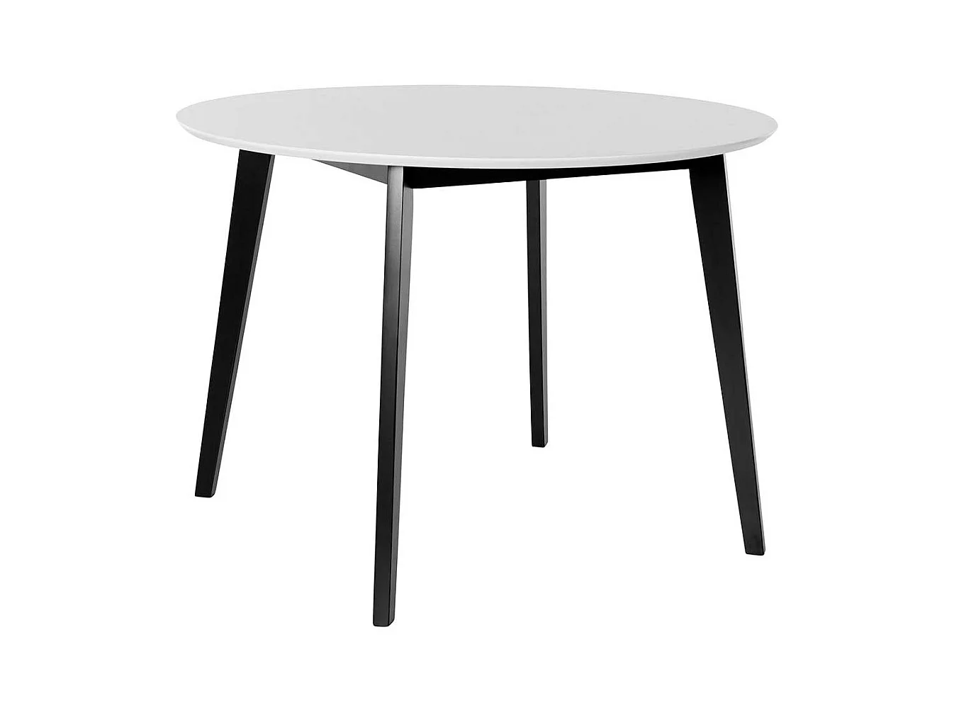 Kleiner Esszimmer Tisch in Weiß und Schwarz runder Tischplatte