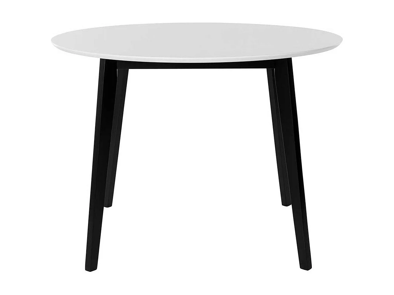 Kleiner Esszimmer Tisch in Weiß und Schwarz runder Tischplatte