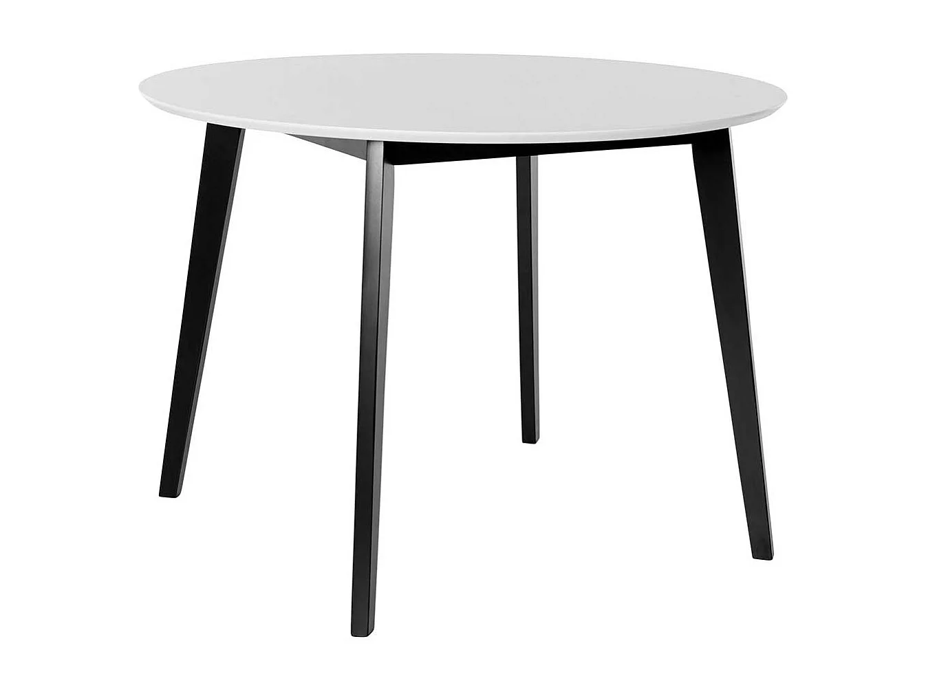 Kleiner Esszimmer Tisch in Weiß und Schwarz runder Tischplatte