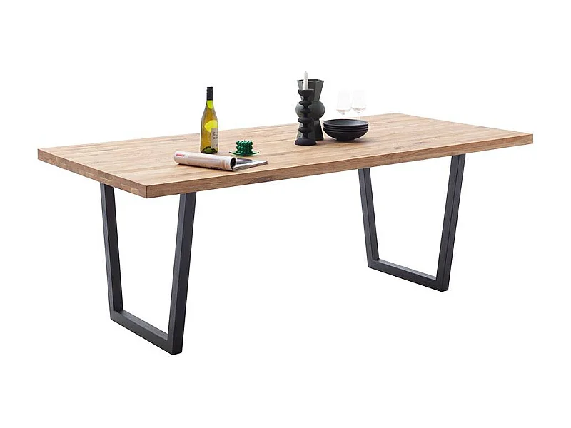 Esstisch Holztisch in Wildeichefarben und Anthrazit