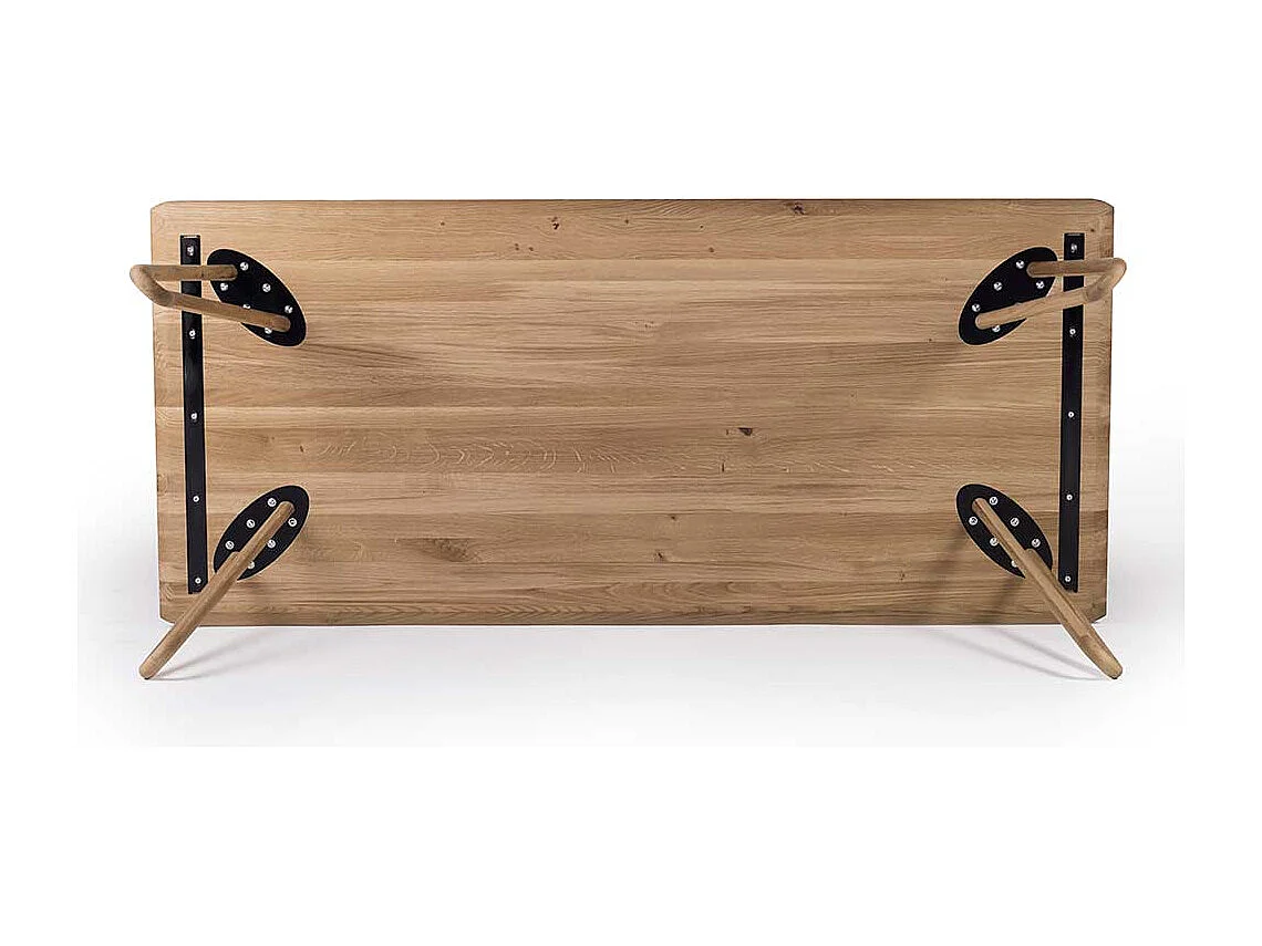 Esszimmertisch aus Eiche massiv weiß geölt Skandi Design