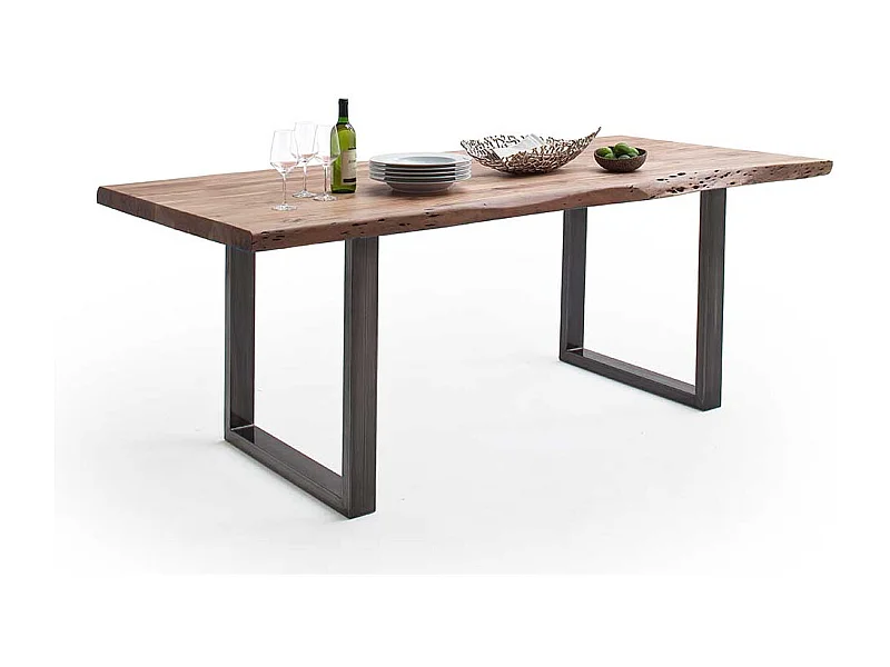 Esstisch Holztisch aus Akazie Massivholz mit natürlicher Baumkante