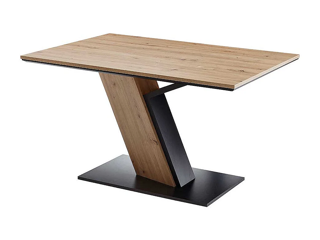 Moderner Esszimmer Tisch in Wildeichefarben Säulengestell