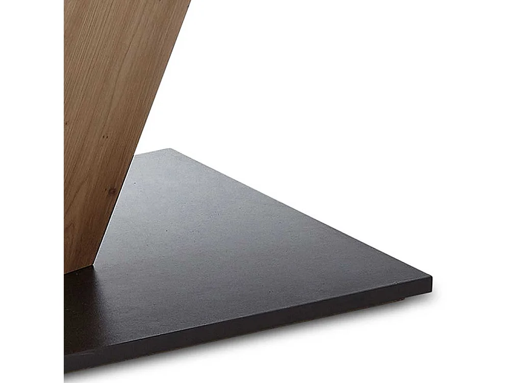 Moderner Esszimmer Tisch in Wildeichefarben Säulengestell