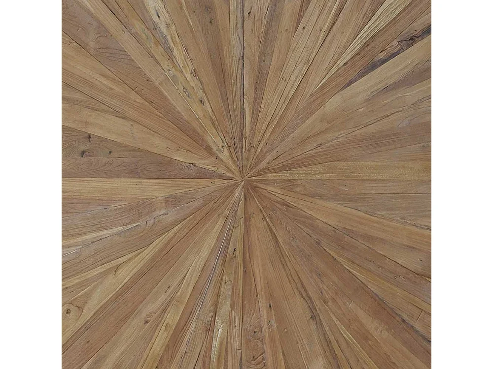 Esstisch aus Teak Recyclingholz und Stahl Industriedesign