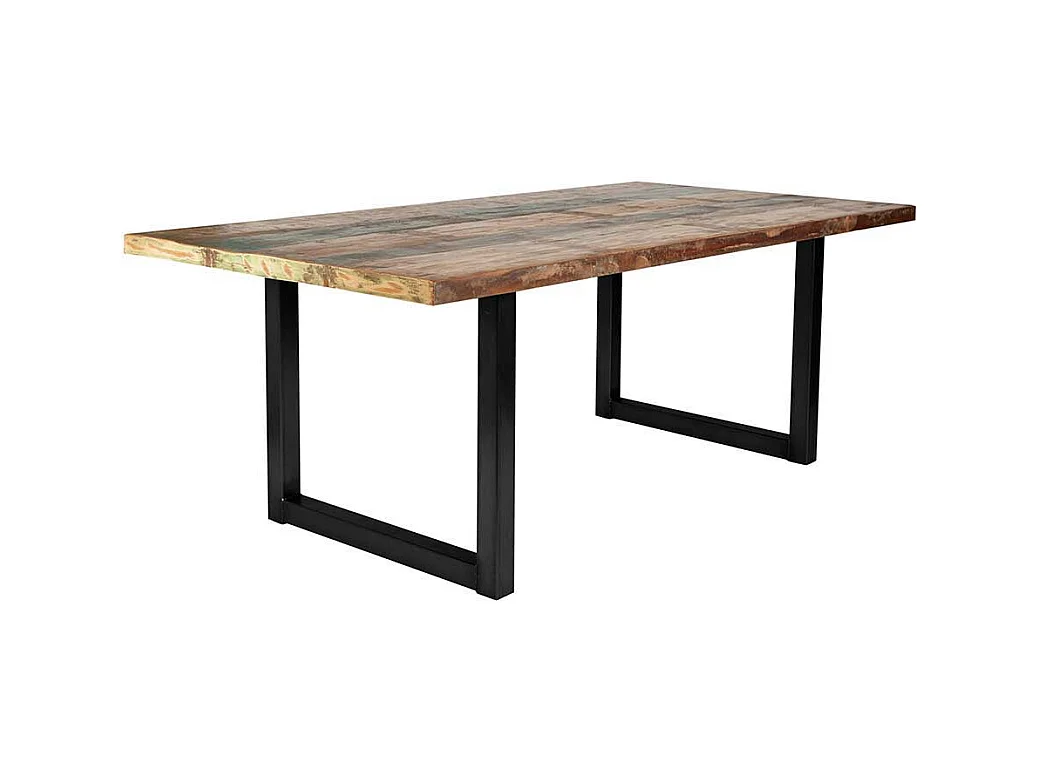 Tisch aus Recyclingholz Stahl