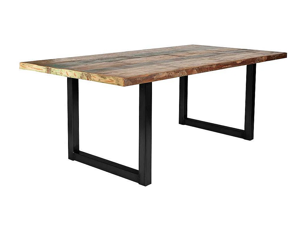 Tisch aus Recyclingholz Stahl