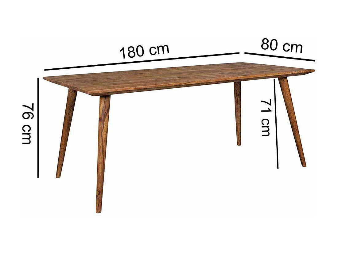 Esszimmertisch aus Sheesham Massivholz Retro Design