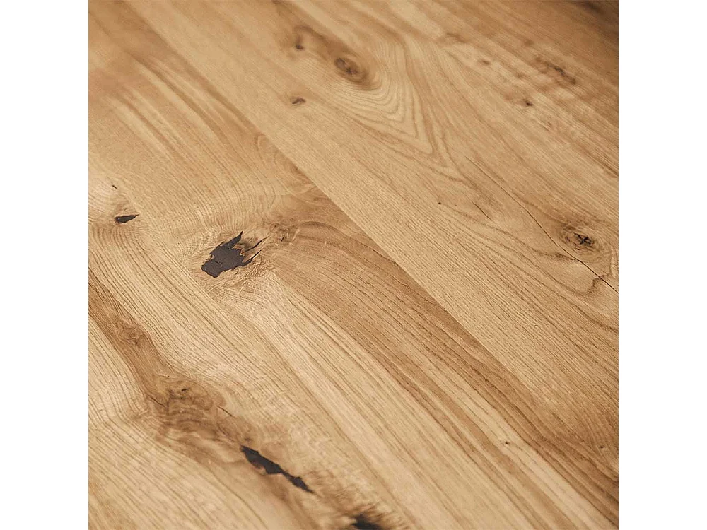 Küchentisch aus Wildeiche Massivholz und Stahl Loft Design