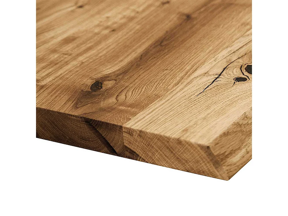 Küchentisch aus Wildeiche Massivholz und Stahl Loft Design