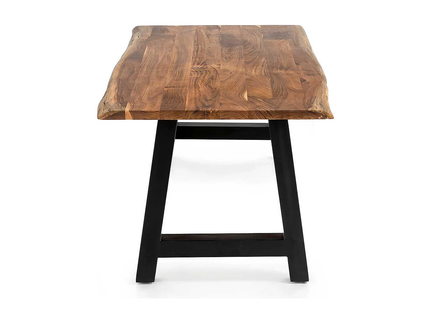 A Gestell Esstisch aus Akazie Massivholz & Metall natürlicher Baumkante