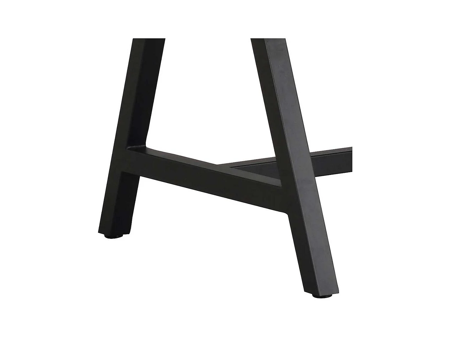 Schwarzer Küchen Tisch mit A Fußgestell Massivholzplatte