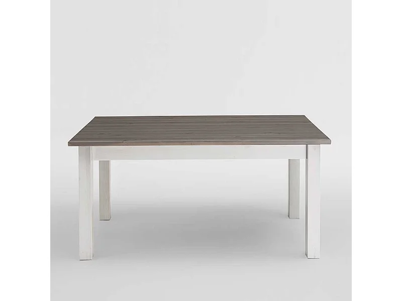 Tisch in Weiß Grau Kiefer Massivholz