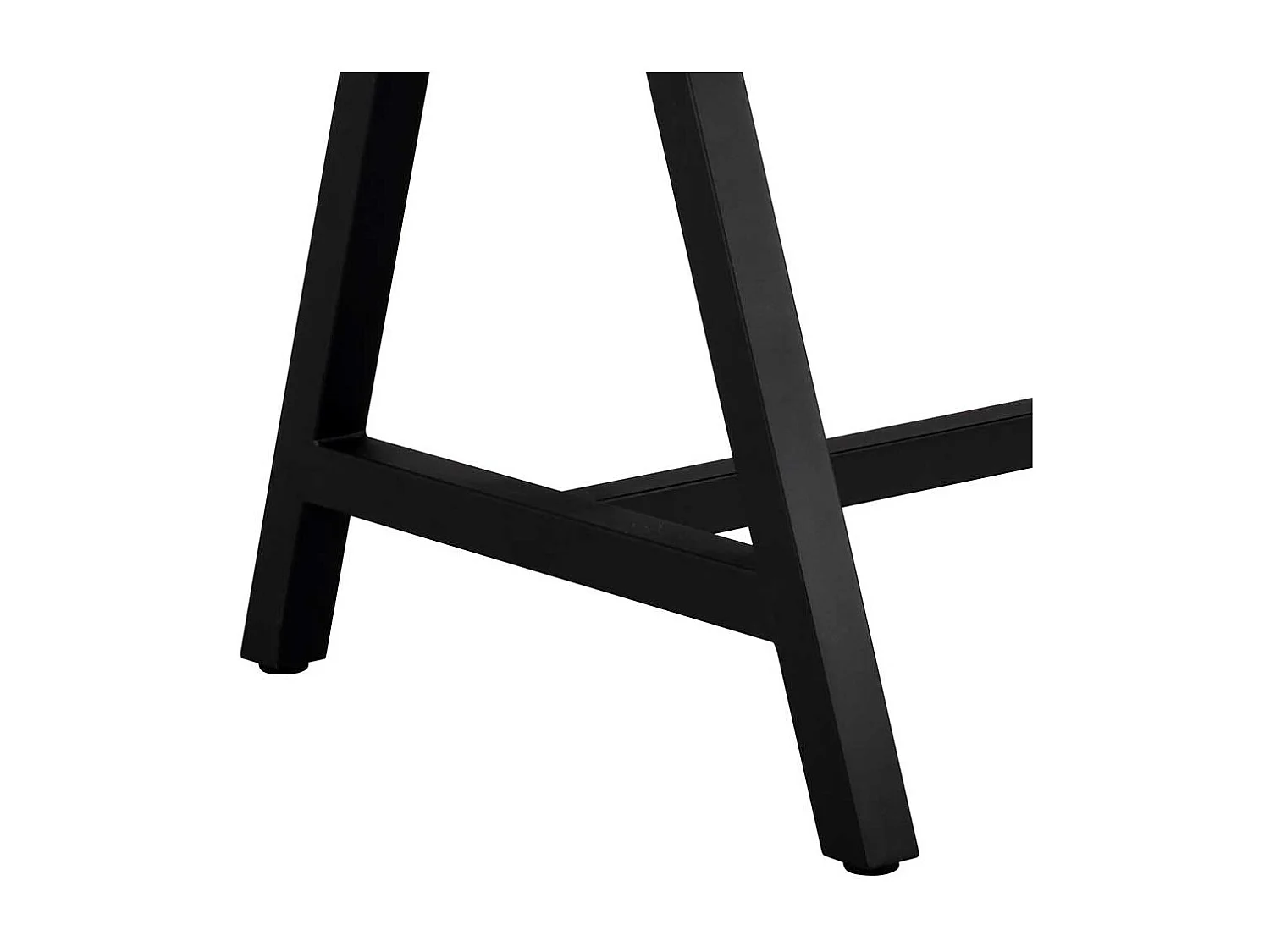 Esszimmertisch in Schwarz lackiert Eiche Massivholz und Metall