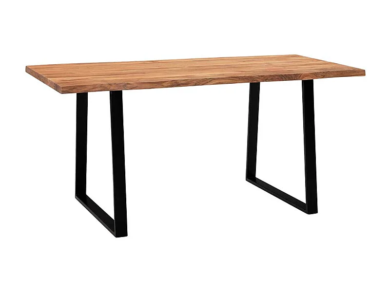 Esstisch Baumkantentisch im Industry und Loft Stil mit Bügelgestell