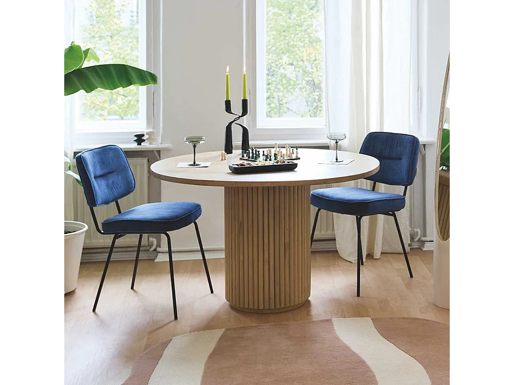 Esstisch Holztisch in runder Form mit Massivholzplatte