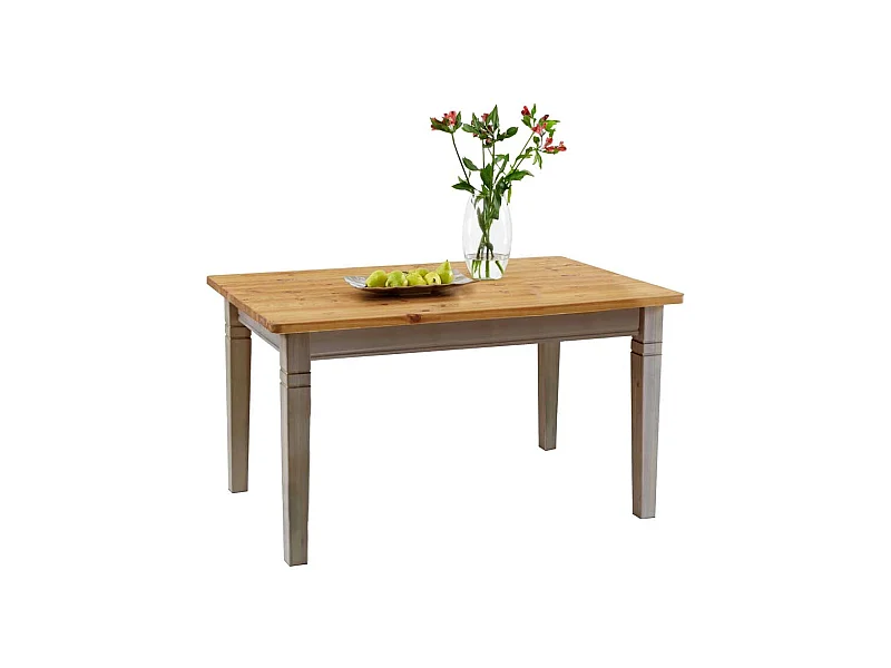 Landhaustisch in Grau Kiefer massiv
