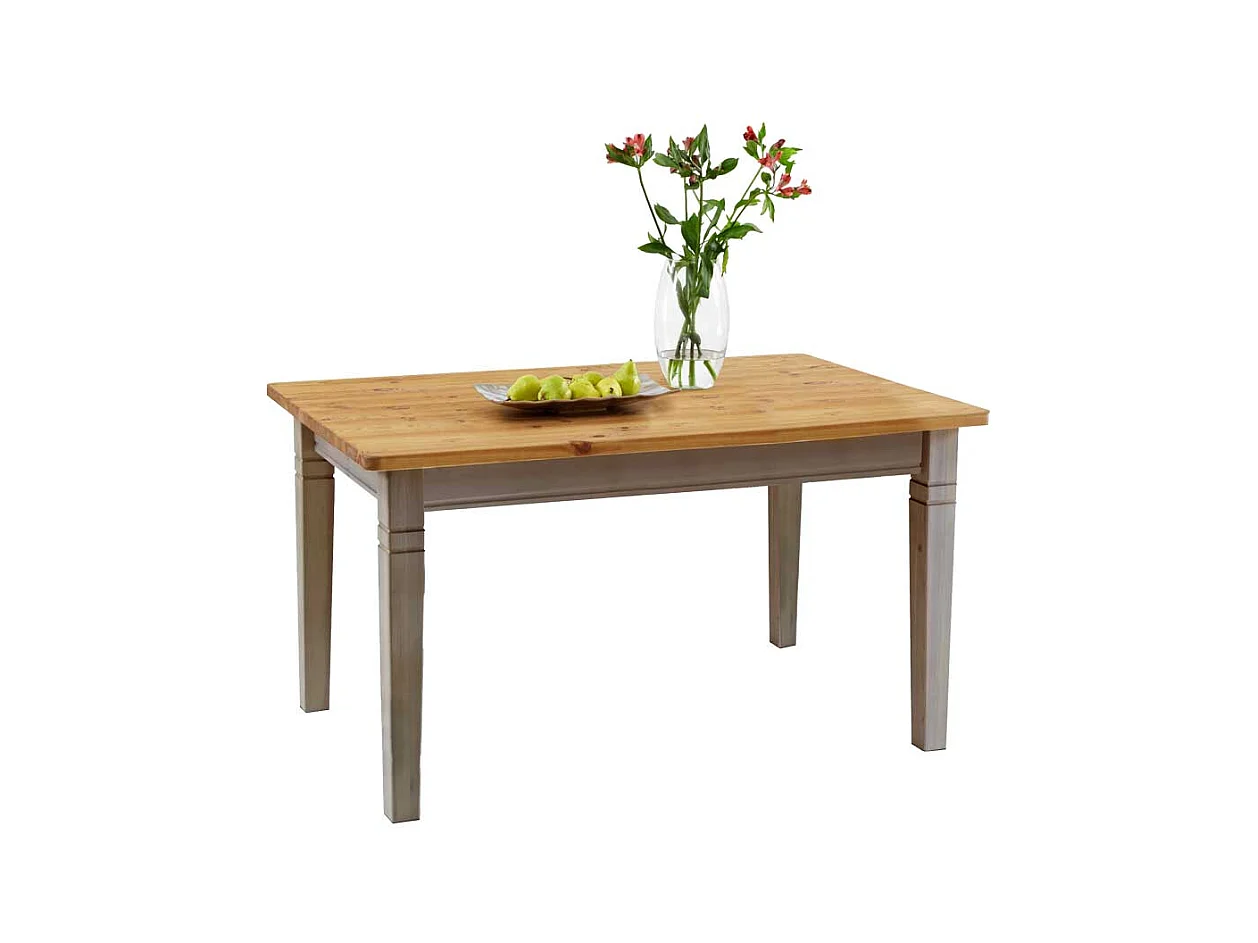 Landhaustisch in Grau Kiefer massiv
