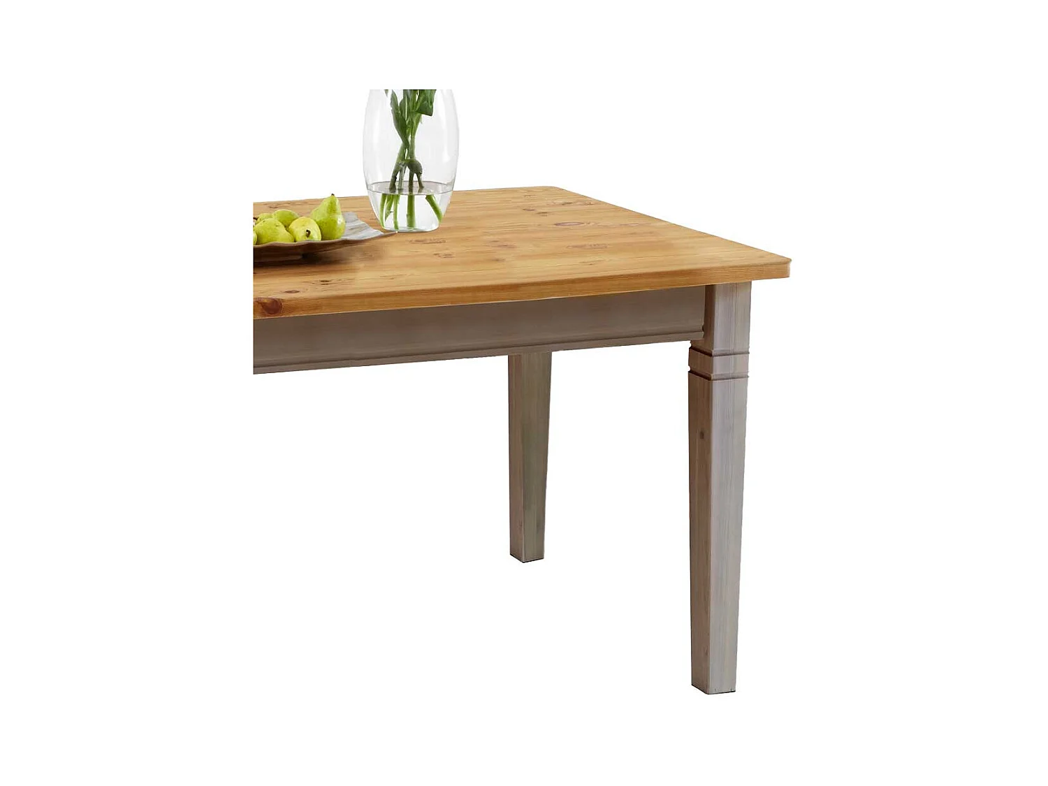 Landhaustisch in Grau Kiefer massiv