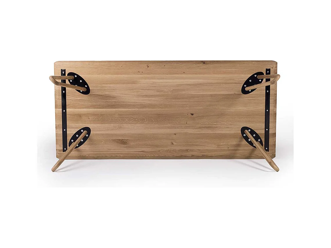 Esszimmertisch aus Eiche massiv weiß geölt Skandi Design