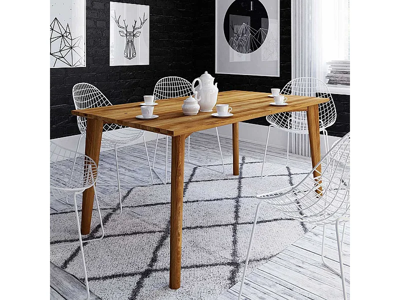 Küchentisch aus Wildeiche Massivholz 90 cm tief