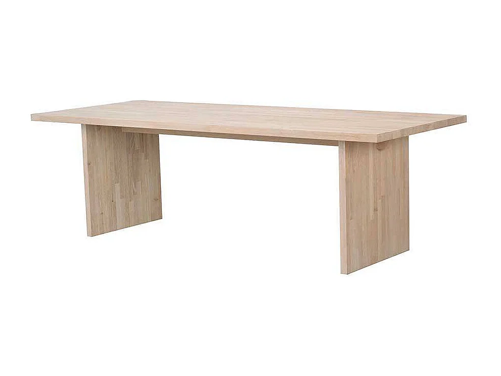 Design Holztisch in Eiche White Wash Wangen Gestell