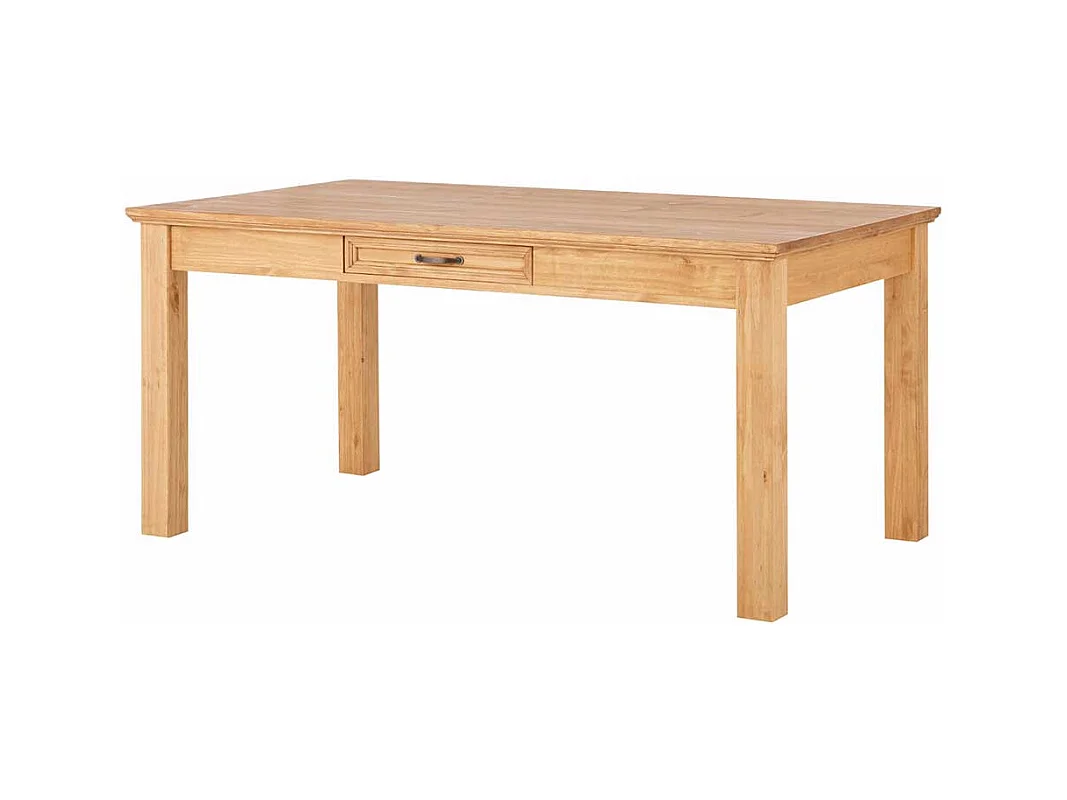 Esstisch Holztisch in Kieferfarben mit einer Schublade
