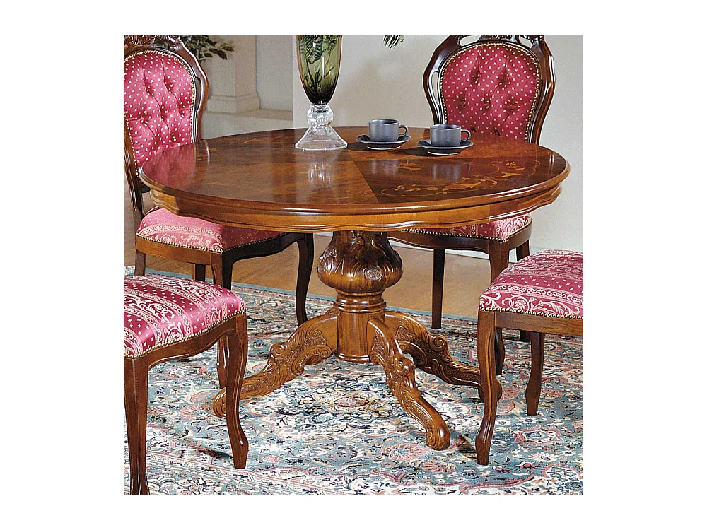 Runder Esstisch im Barock Design verlängerbar