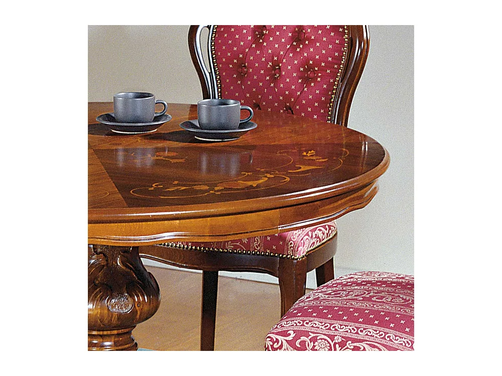 Runder Esstisch im Barock Design verlängerbar