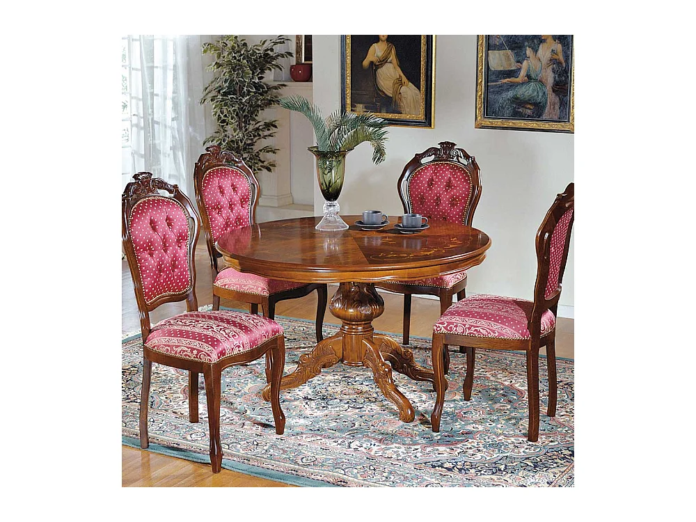 Runder Esstisch im Barock Design verlängerbar