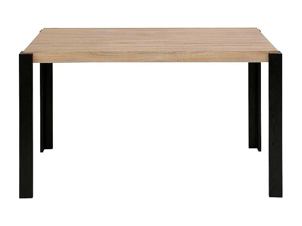 Esszimmertisch modern in Eichefarben und Schwarz 76 cm hoch