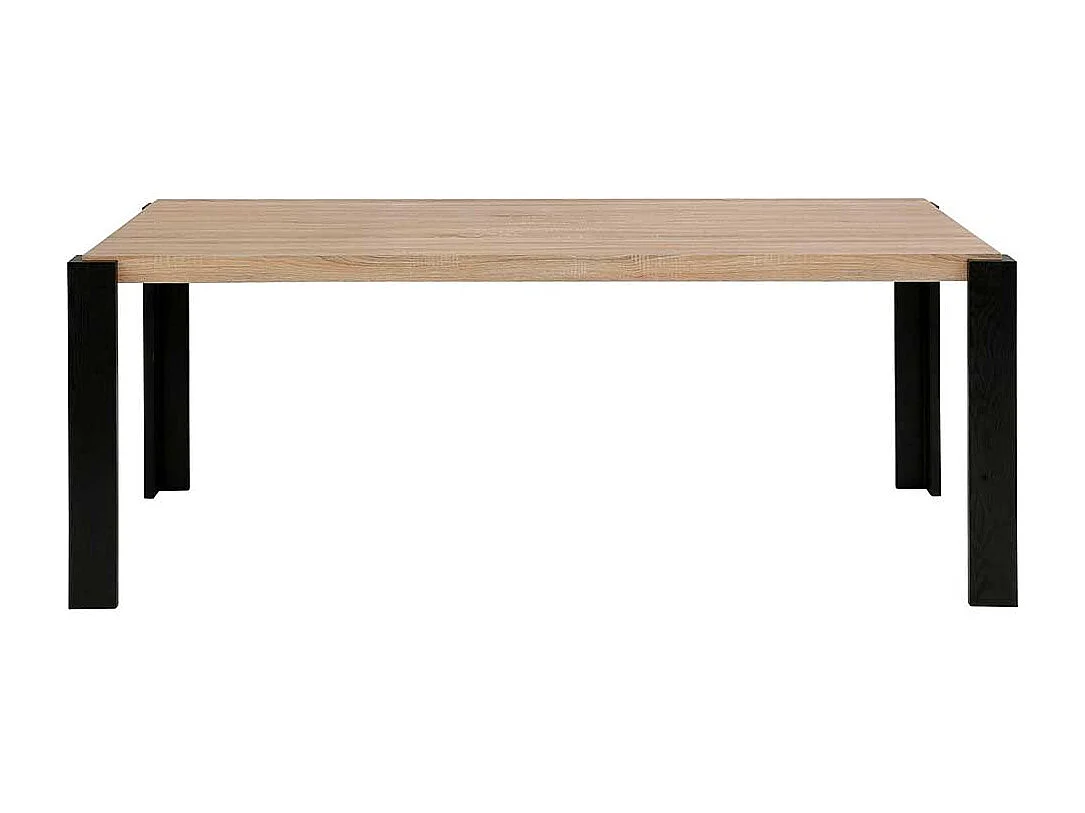 Esszimmertisch modern in Eichefarben und Schwarz 76 cm hoch