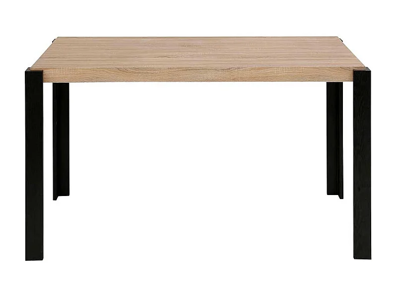 Esszimmertisch modern in Eichefarben und Schwarz 76 cm hoch