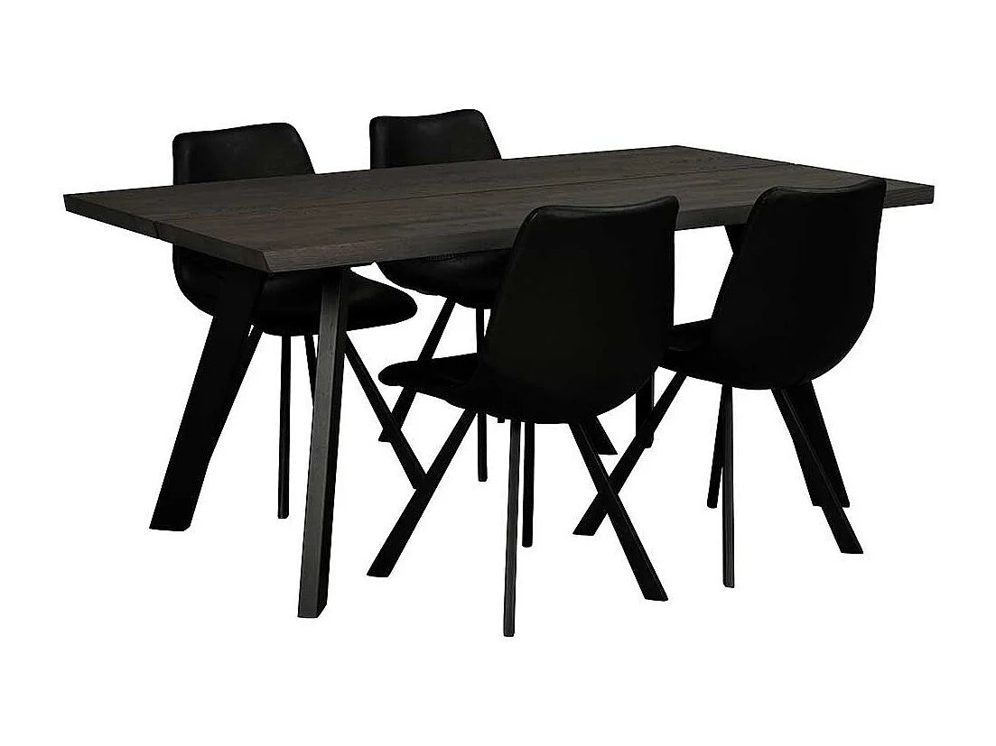 Esszimmer Tisch in Eiche dunkel und Schwarz 170 cm breit