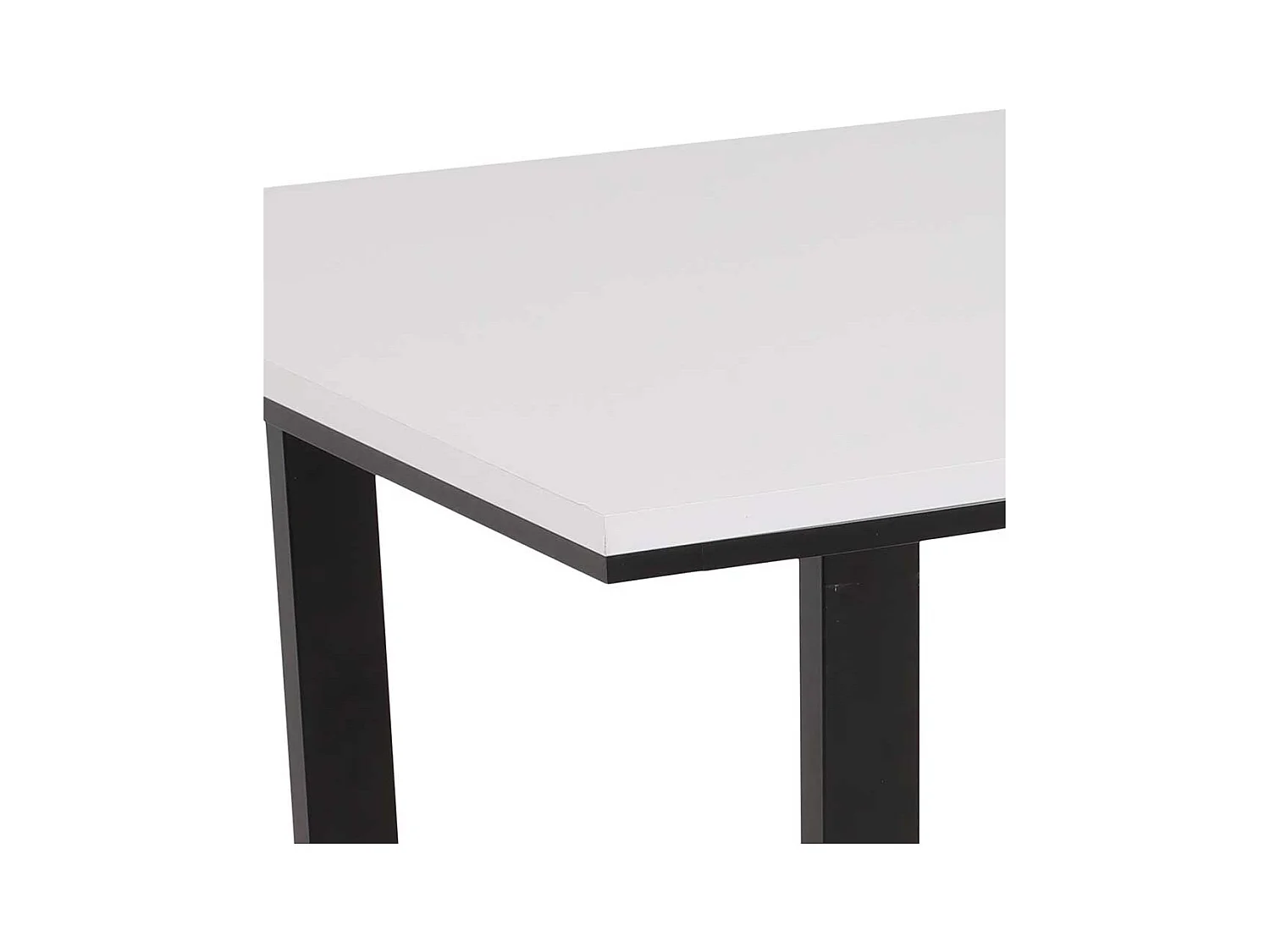 Essenstisch in Weiß und Schwarz Bügelgestell aus Metall