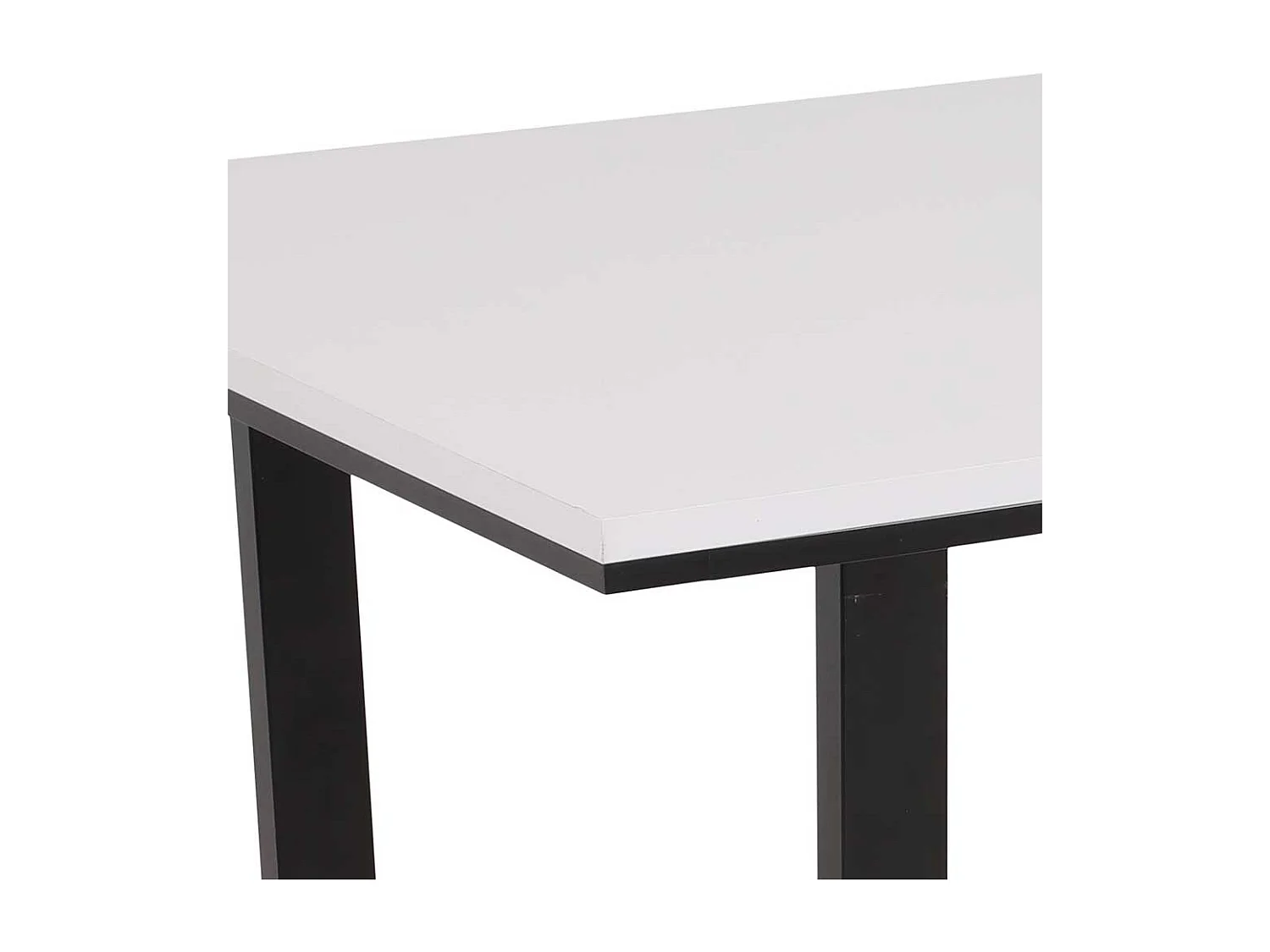 Essenstisch in Weiß und Schwarz Bügelgestell aus Metall