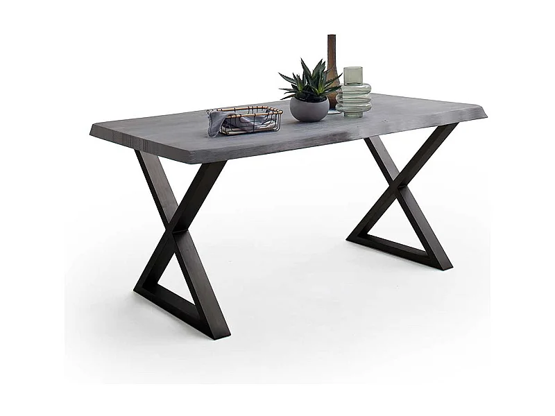 Esstisch Holztisch in Akazie Grau aus Massivholz