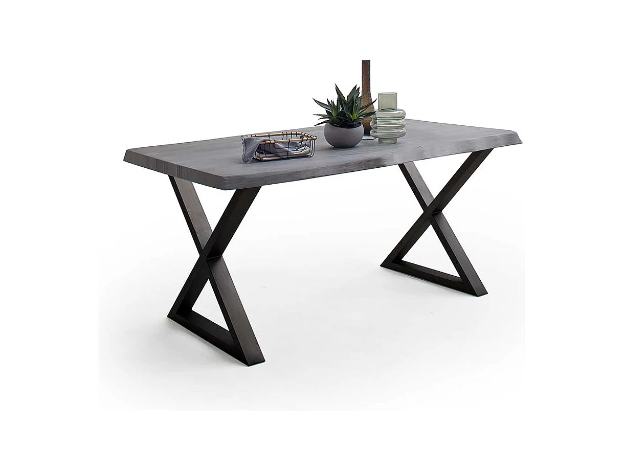 Esstisch Holztisch in Akazie Grau aus Massivholz