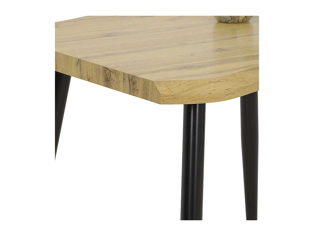 Kleiner Küchentisch in Wildeichefarben und Schwarz Baumkante Nachbildung