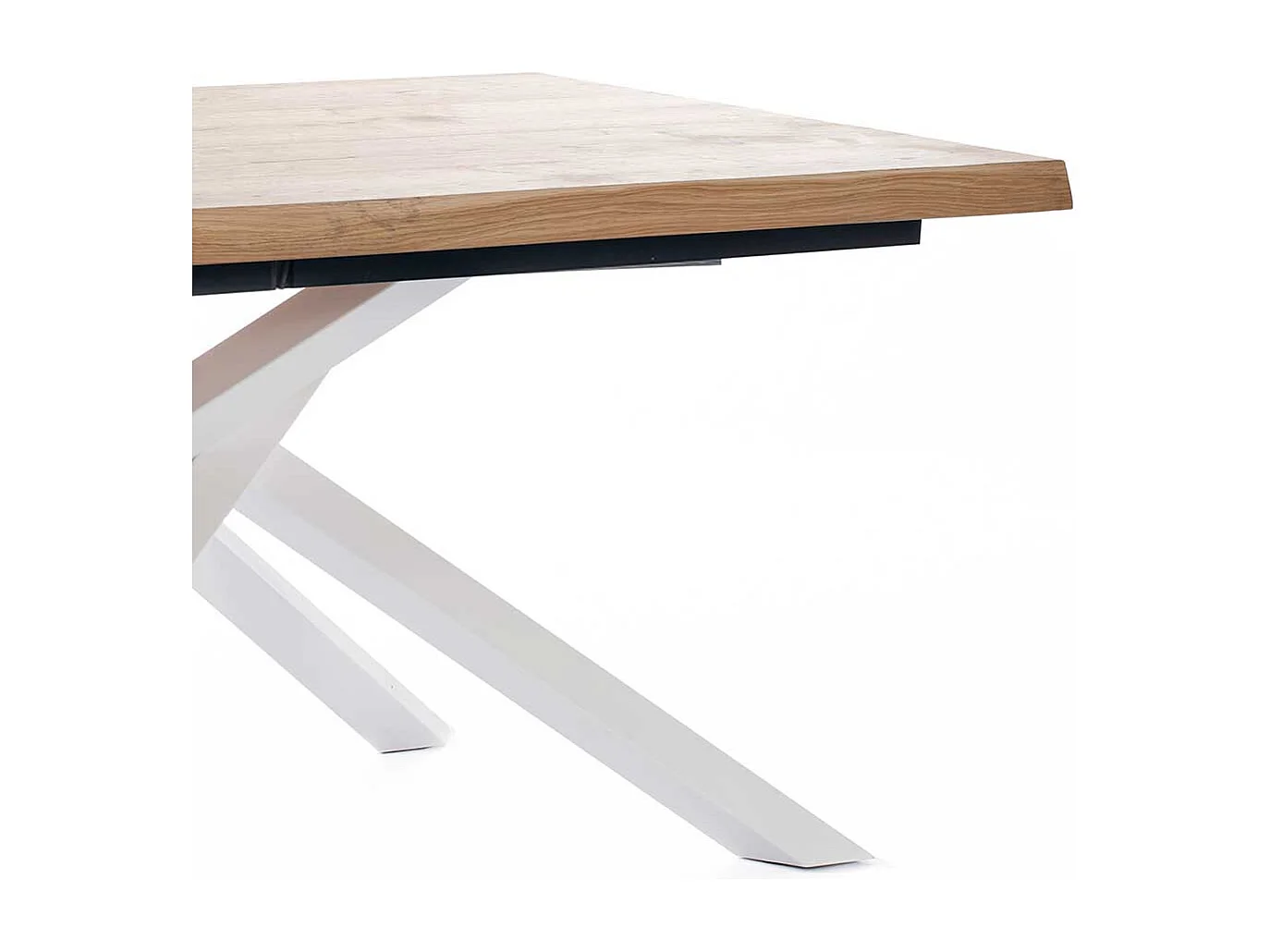 Esszimmertisch mit Eiche furniert Mikado Fußgestell in Weiß