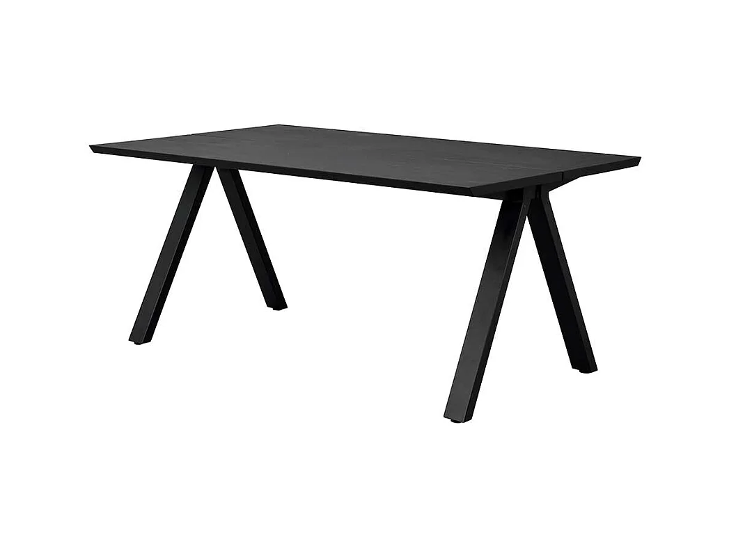 Moderner Esstisch aus Eiche Massivholz Schwarz lackiert