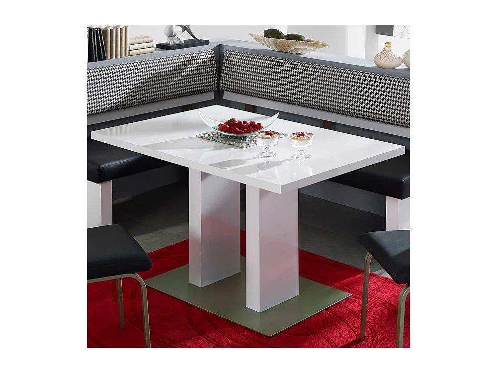 Säulen Esstisch in Weiß modern