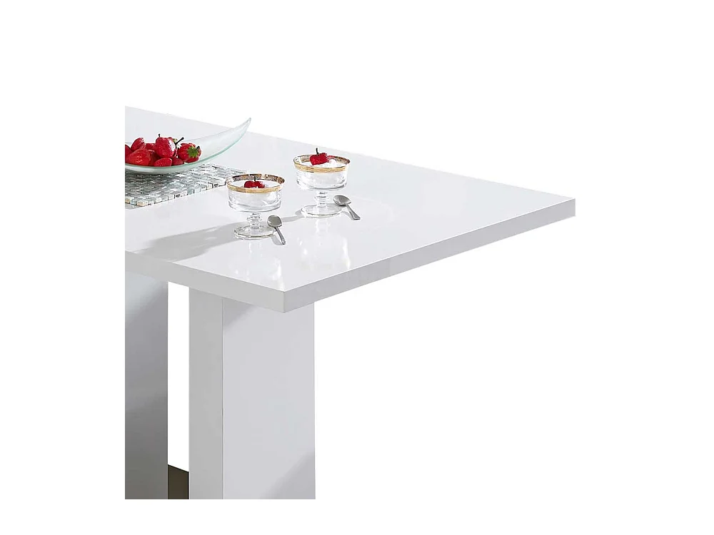 Säulen Esstisch in Weiß modern