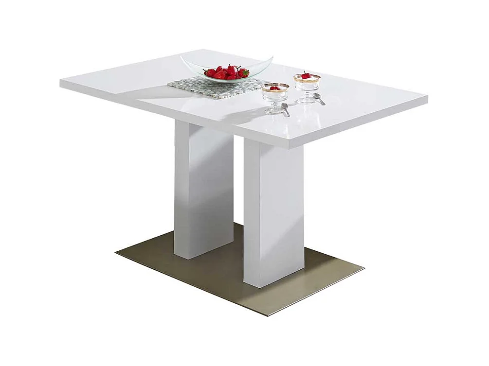 Säulen Esstisch in Weiß modern