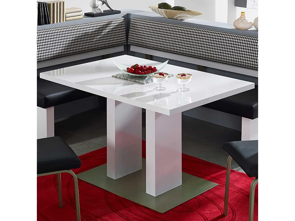 Säulen Esstisch in Weiß modern